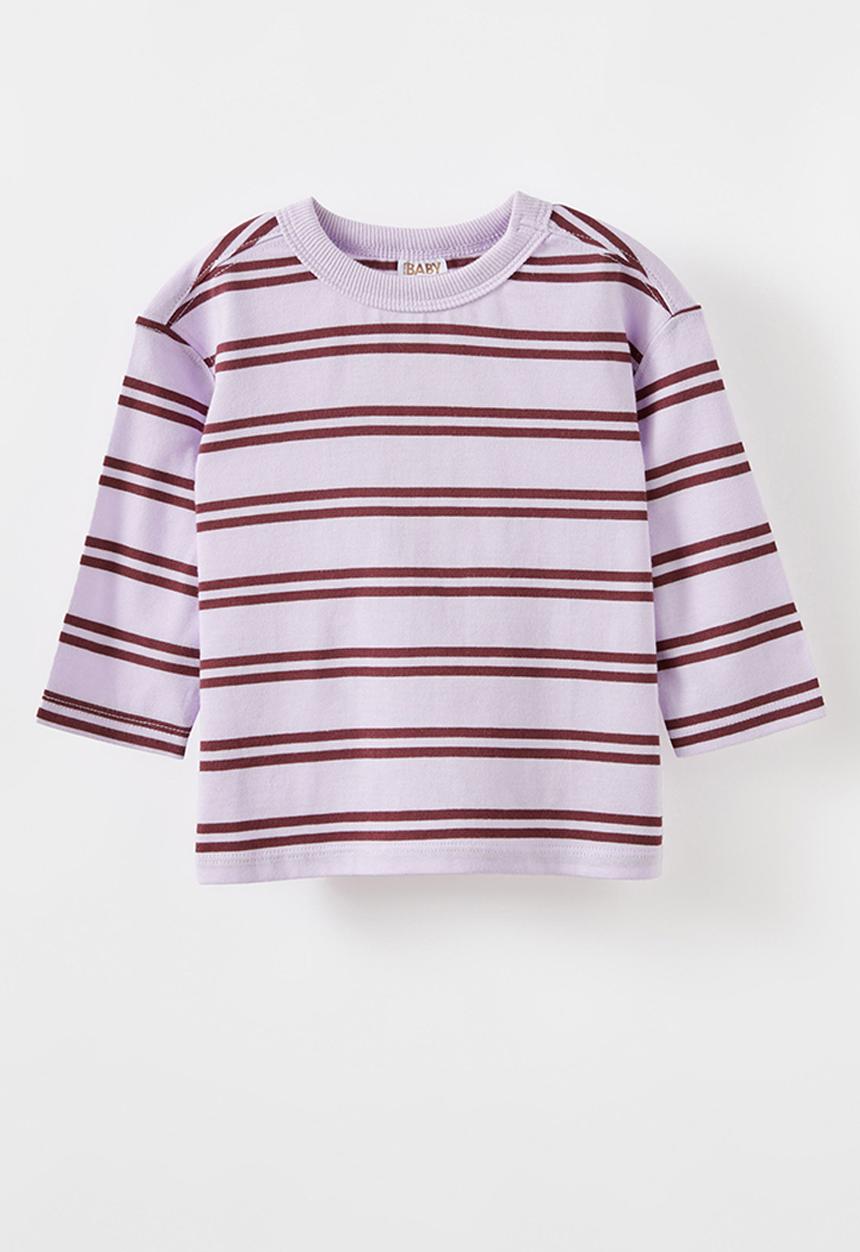 Cotton On - Bobbi long sleeve tee - vintage lilac/bordeaux/double stripe