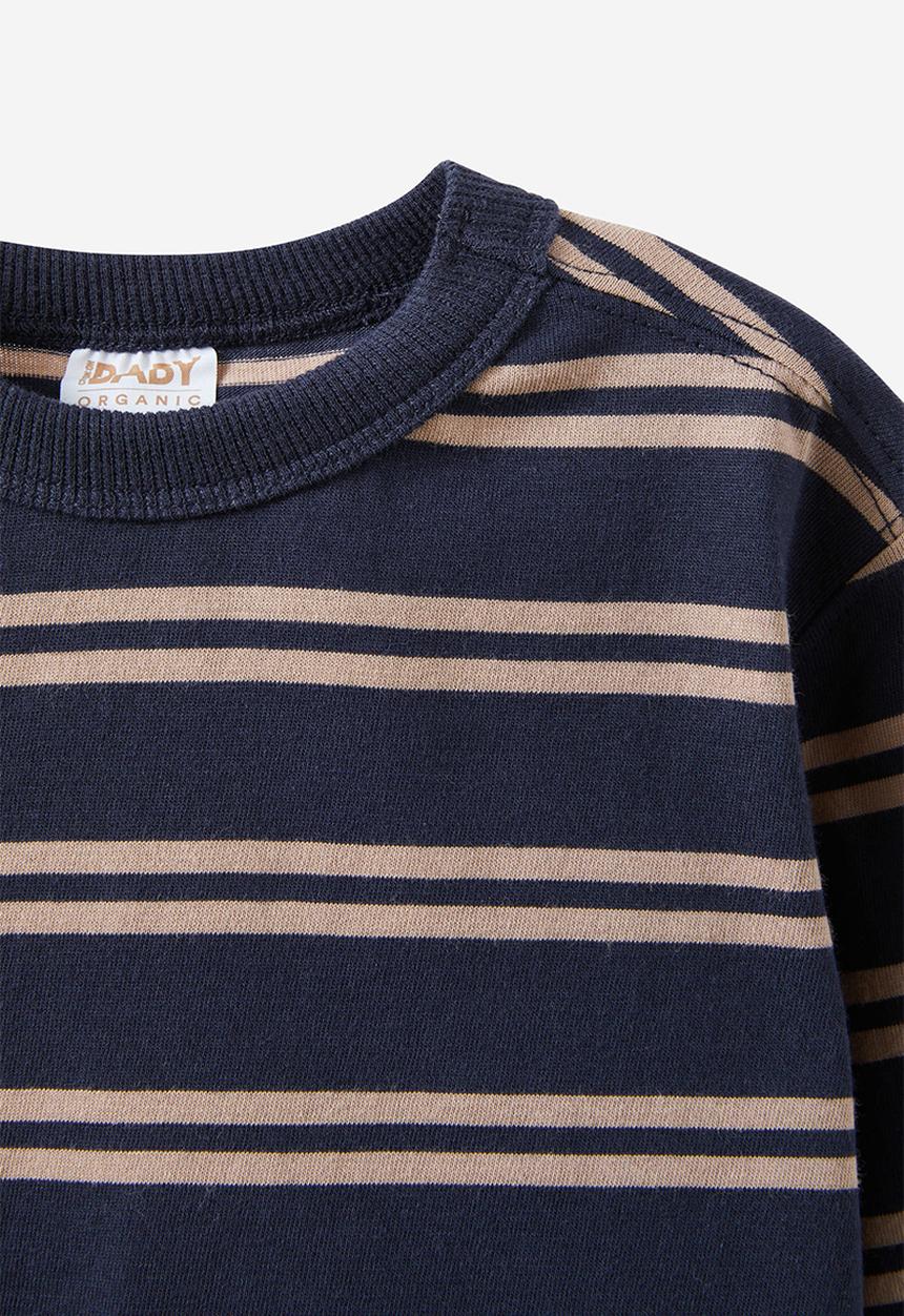 Cotton On - Bobbi long sleeve tee - navy ink/oatmilk/double stripe