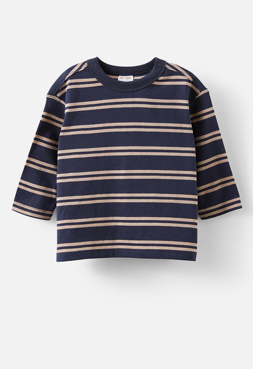 Cotton On - Bobbi long sleeve tee - navy ink/oatmilk/double stripe