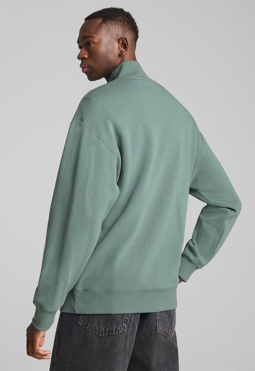PUMA - Essentials Relaxed Half Zip Crew Sweatshirt - Green
