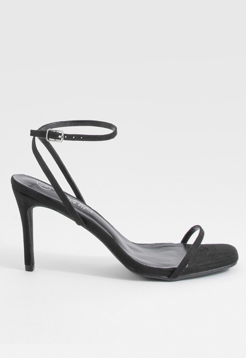 boohoo - Wide fit barely there low stiletto heels - black