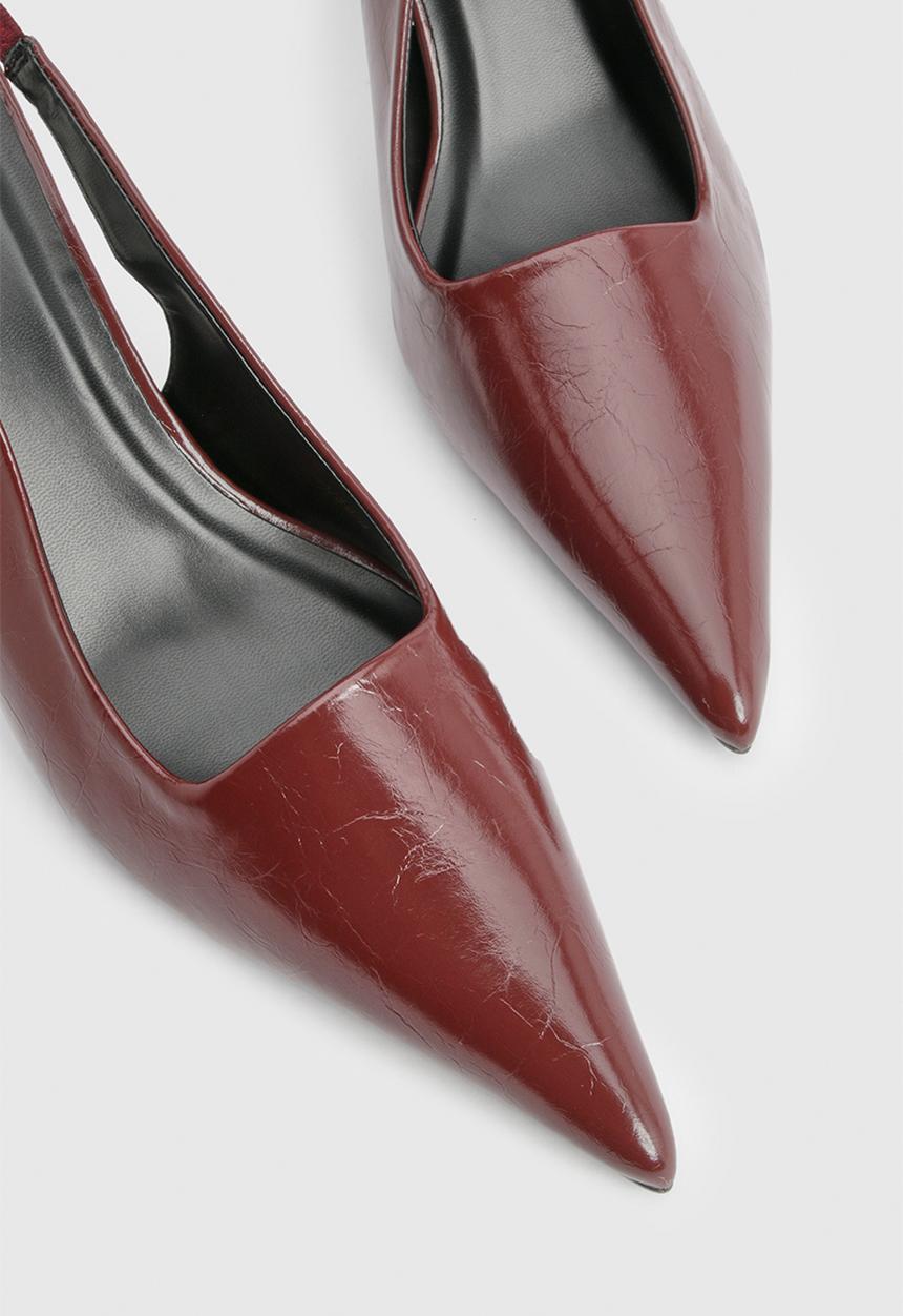 boohoo - Slingback extreme point court shoes - dark red