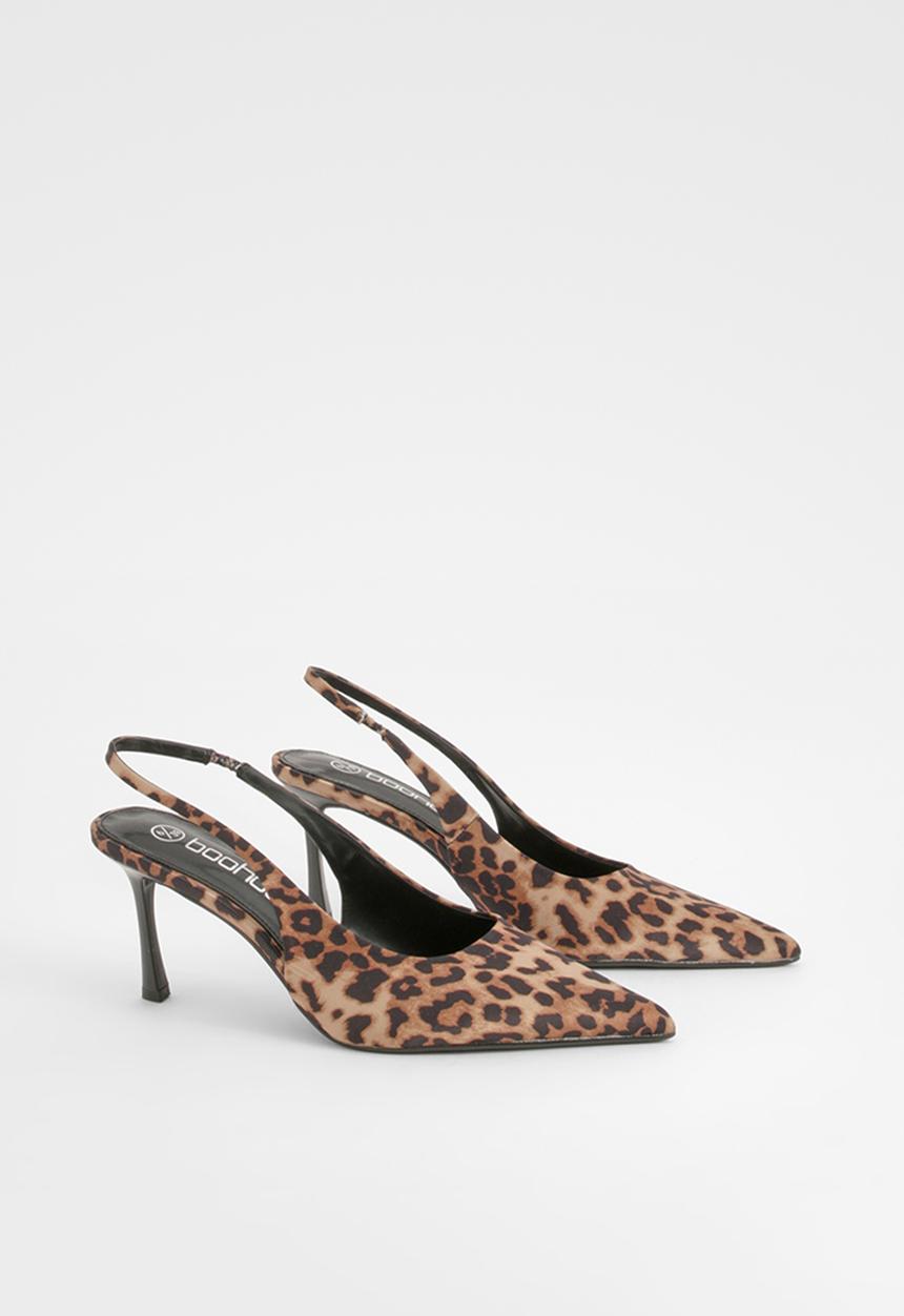 boohoo - Leopard slingback court heels - leopard