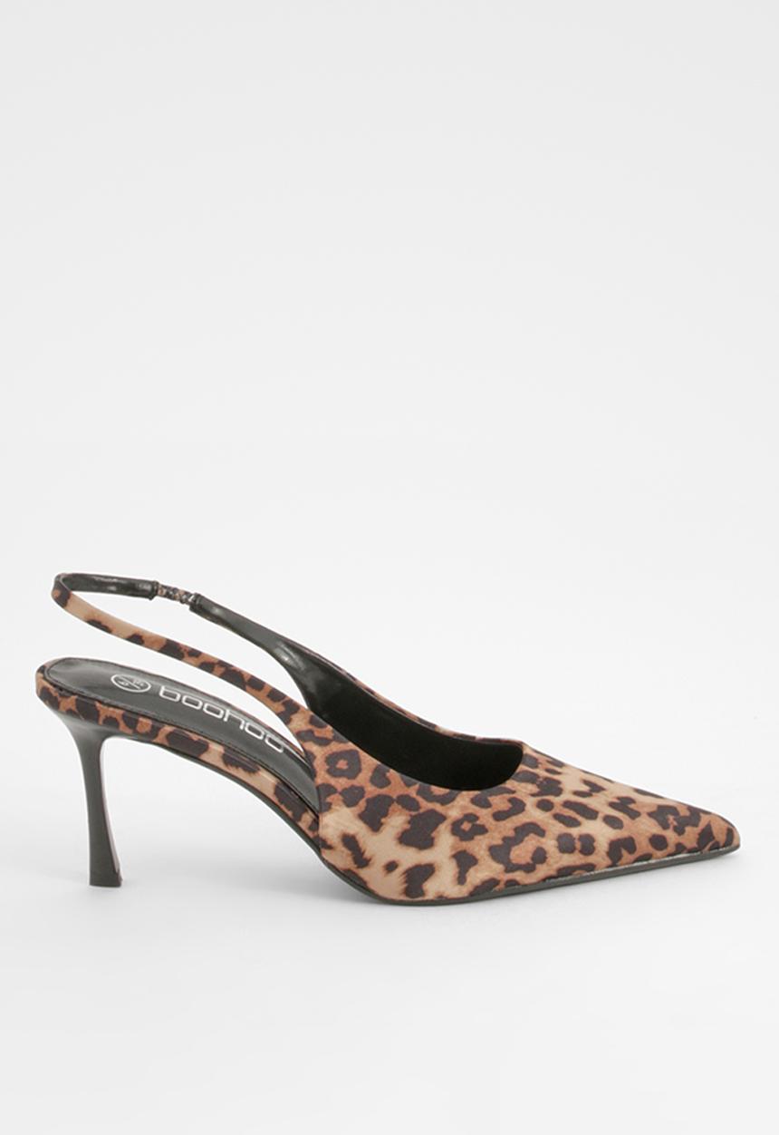 boohoo - Leopard slingback court heels - leopard