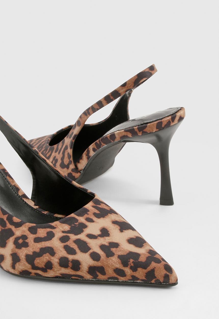 boohoo - Leopard slingback court heels - leopard