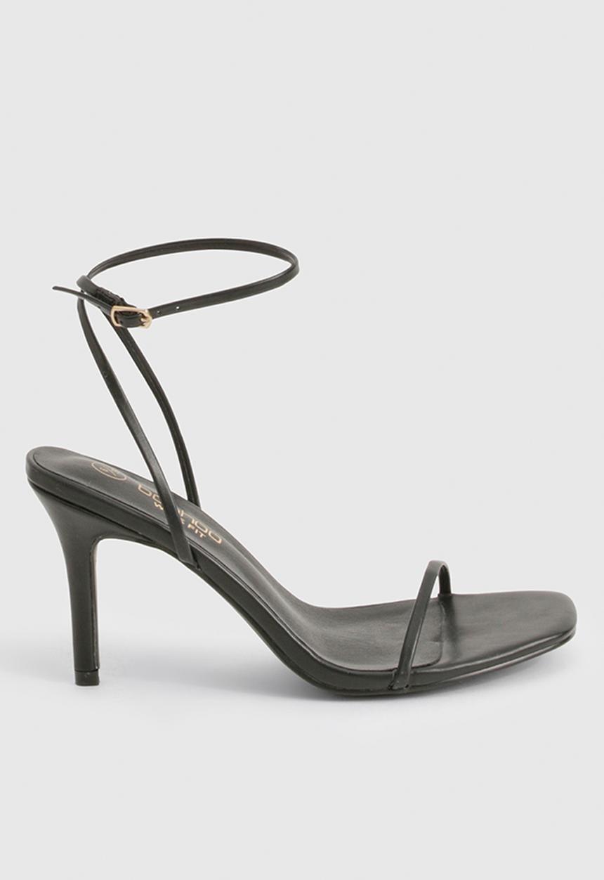 boohoo - Wide fit barely there low stiletto heels - black