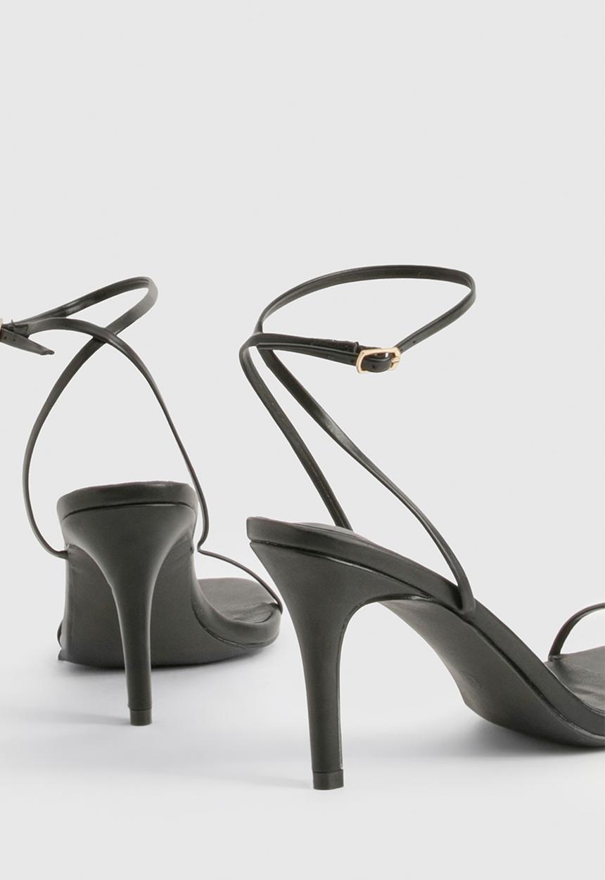 boohoo - Wide fit barely there low stiletto heels - black