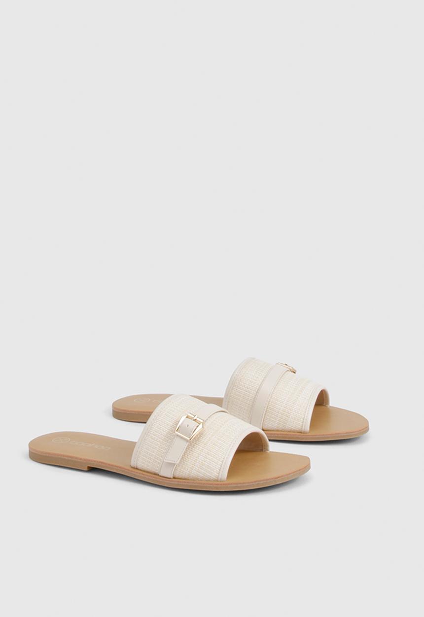 boohoo - Hardware detail raffia sandal - natural