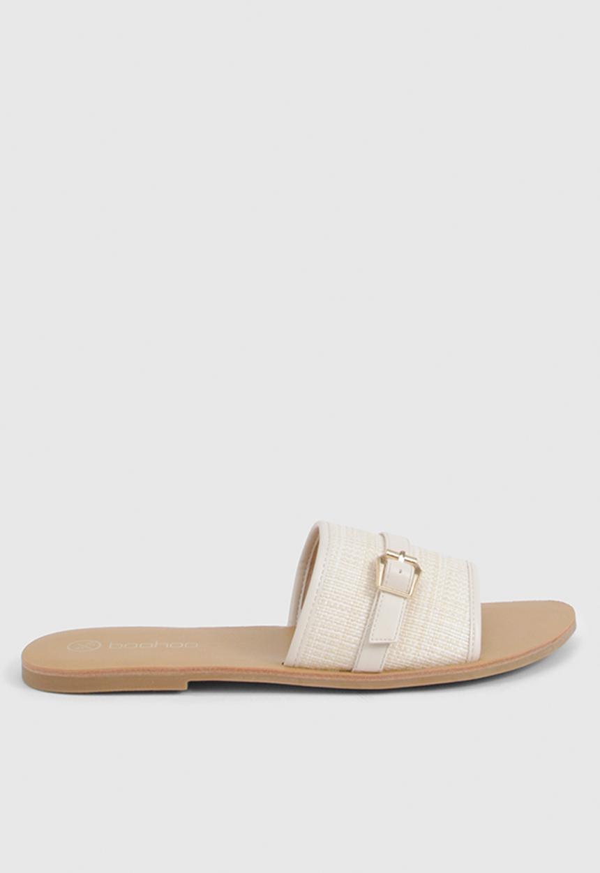 boohoo - Hardware detail raffia sandal - natural