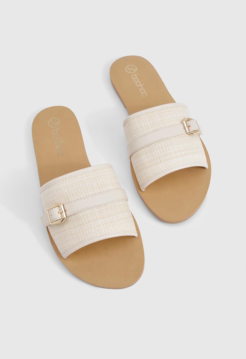 boohoo - Hardware detail raffia sandal - natural