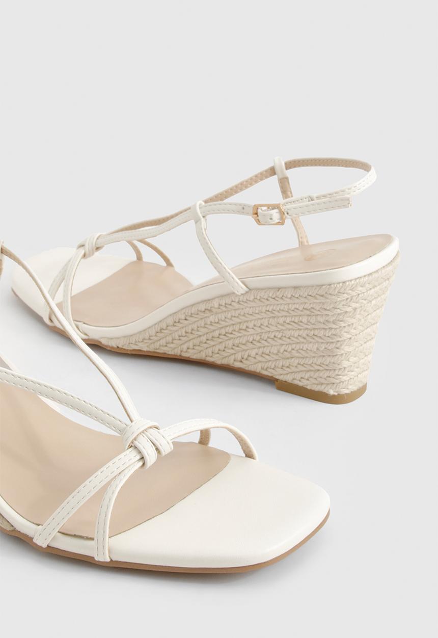 boohoo - Strappy barely there wedges - white