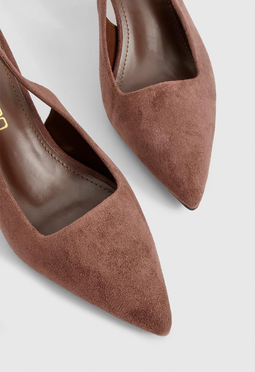 boohoo - Low stiletto slingback court shoe - chocolate