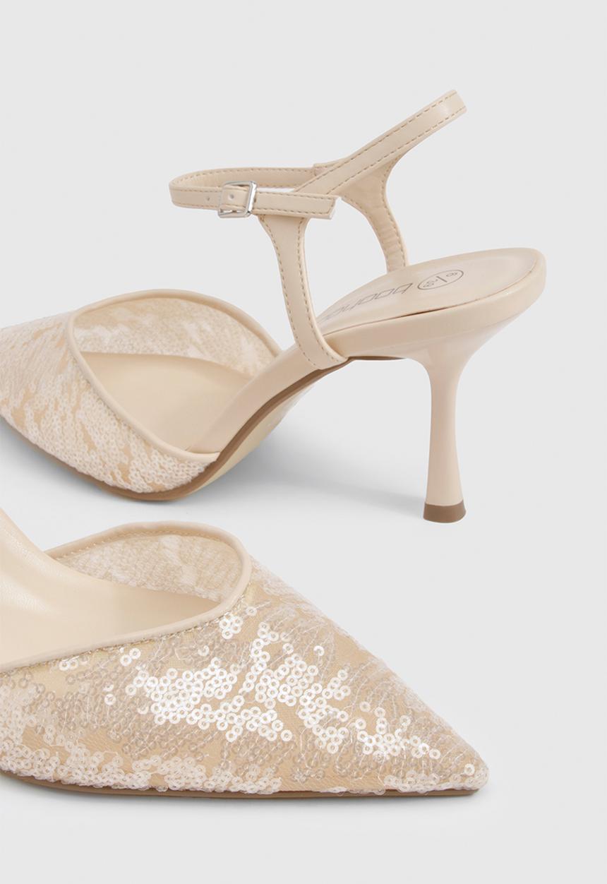 boohoo - Sequin 2 part court shoes - neutral