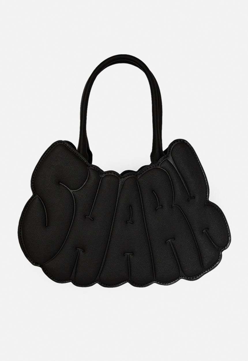 Sprayground - Metalic Drip Shark Bubble Letters Handbag - Black
