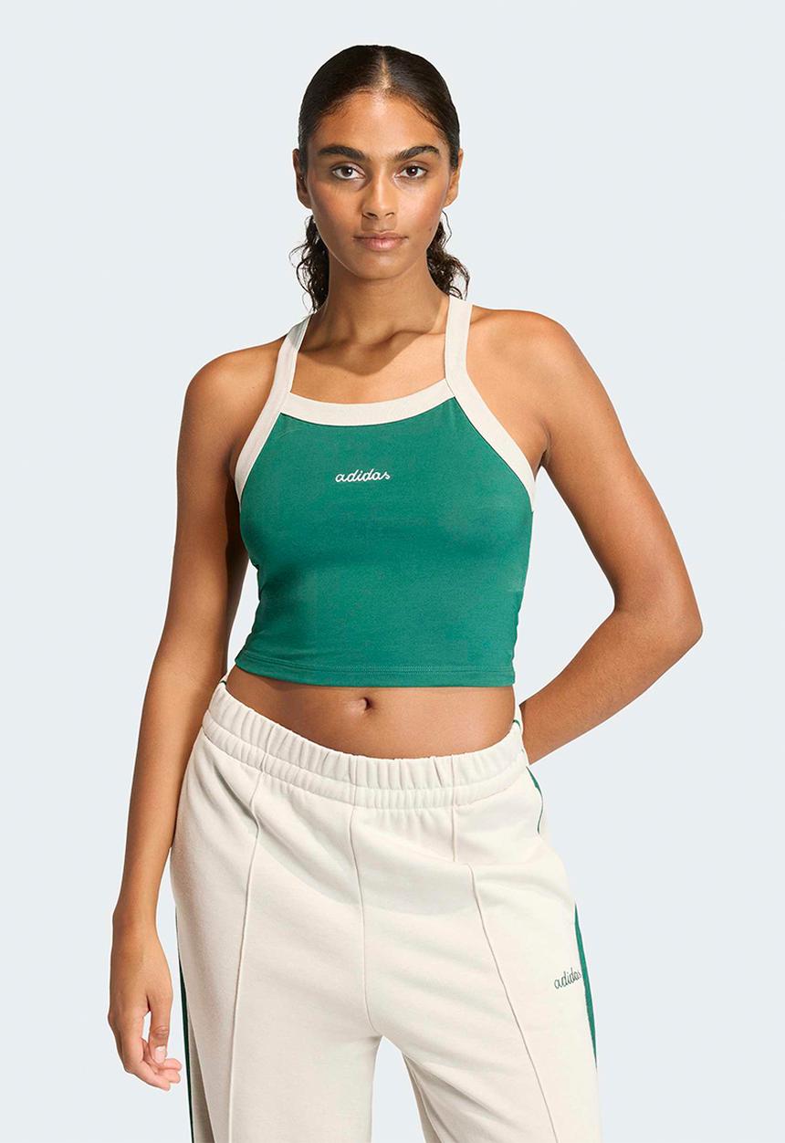 【Homme girls】LOGO CROPPED TANK 新品 W Crop Tank - Collegiate Green/White