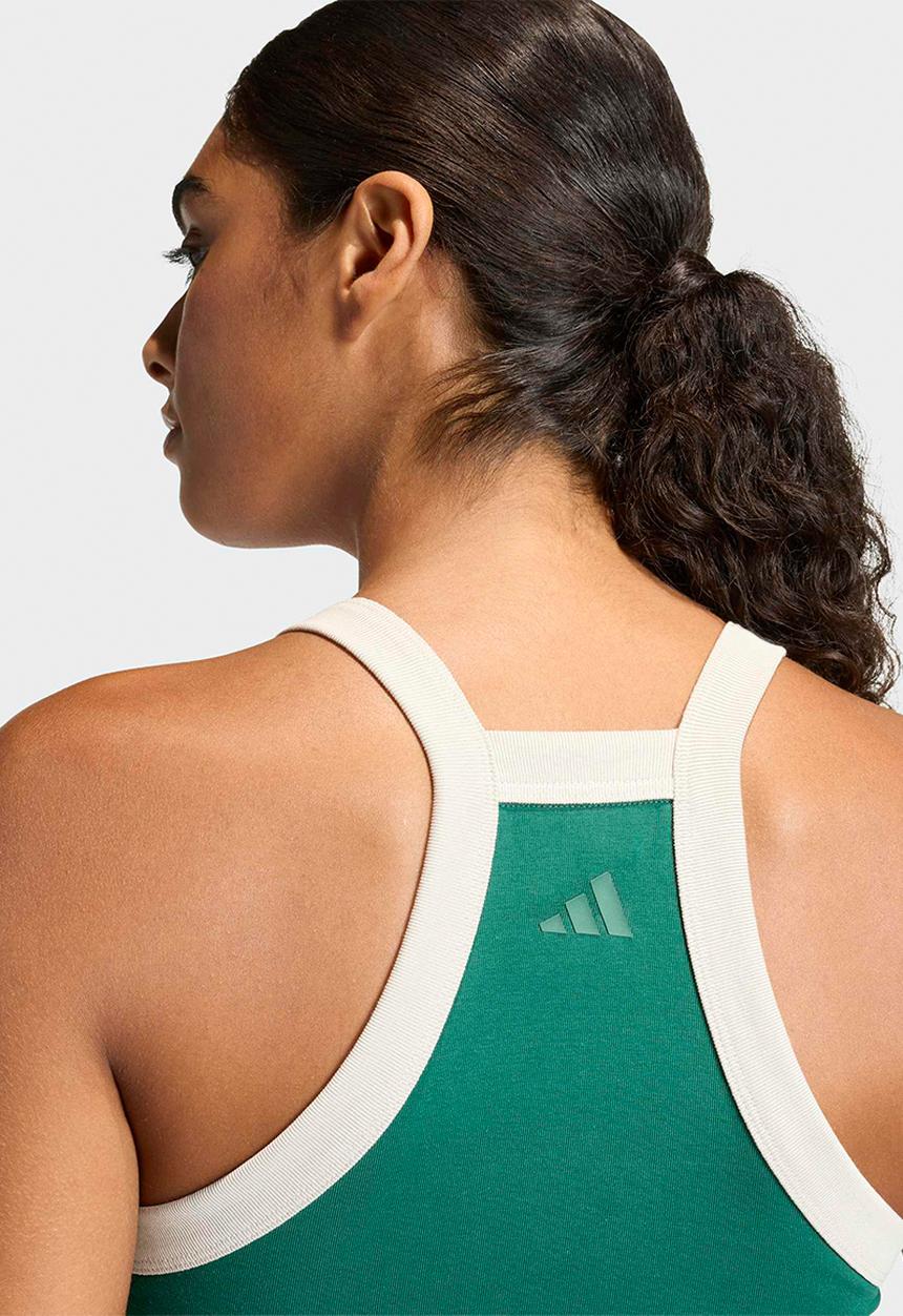 adidas Performance - W Crop Tank - Collegiate Green/White