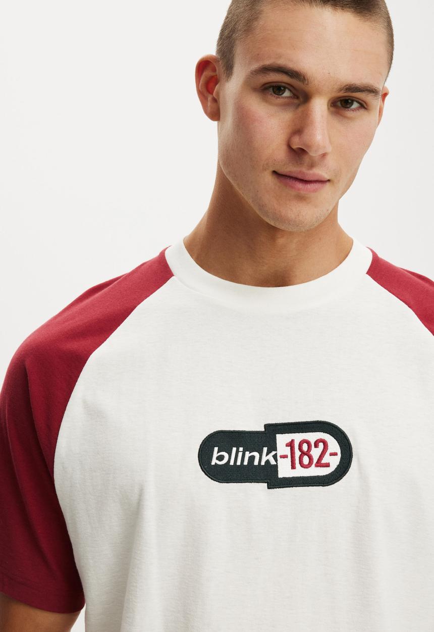 Cotton On - Cropped Fit Music T-shirt - Lcn Bra Vintage White/Blink 182