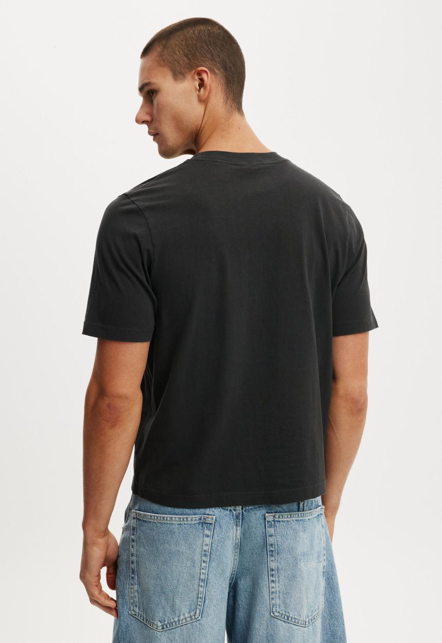 Cotton On - Cropped Fit Music T-Shirt - Lcn Bra Washed Black/Rolling Stones - Chrom