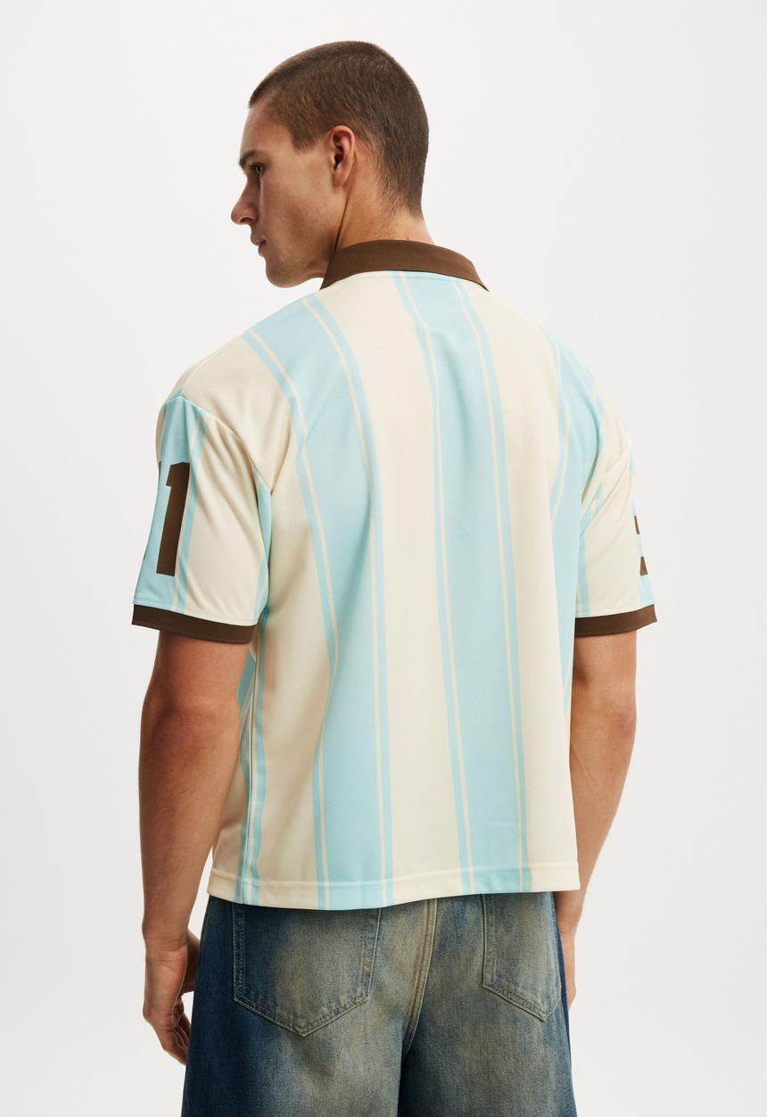 Cotton On - Cropped Sports Jersey - Creampuff White/Young Blue 24