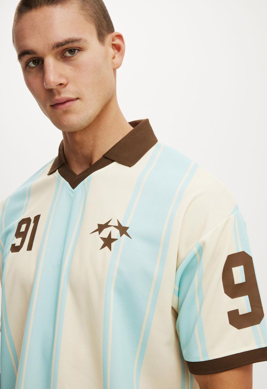 Cotton On - Cropped Sports Jersey - Creampuff White/Young Blue 24