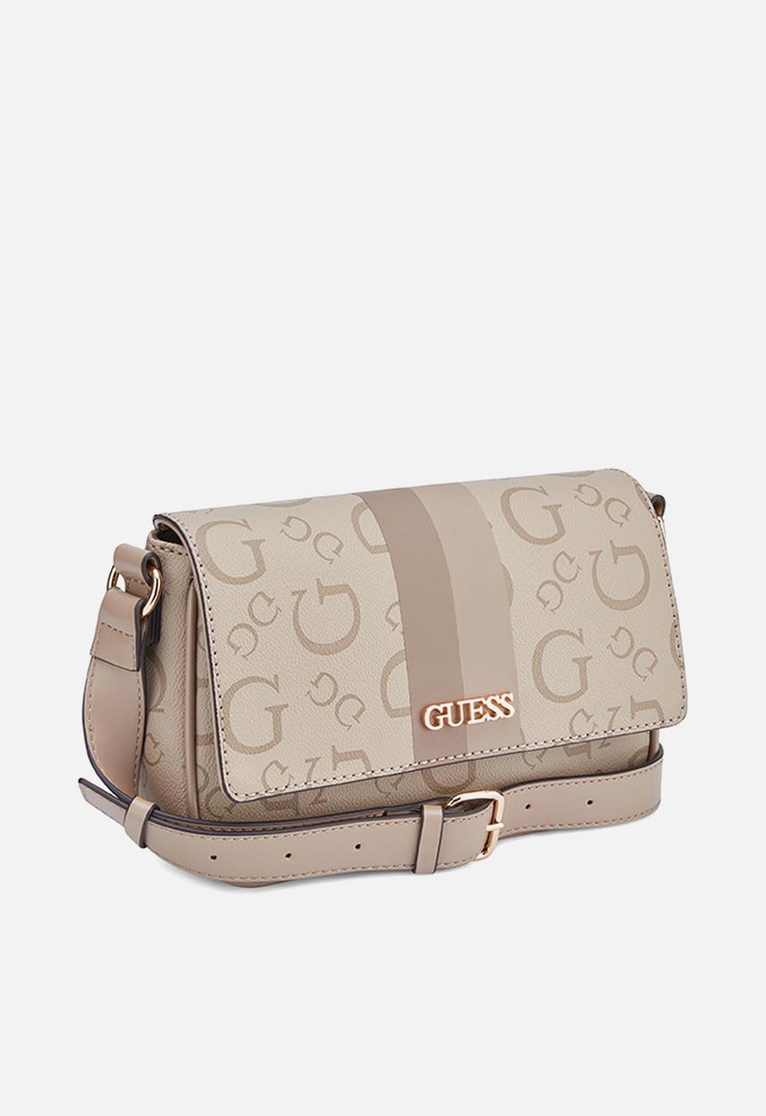 GUESS - Wester  flap crossbody bag- taupe