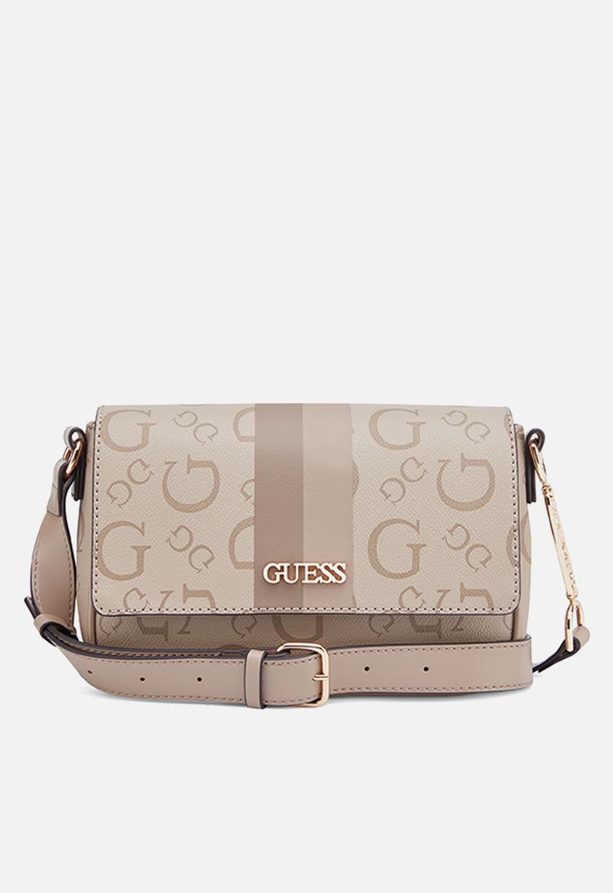 GUESS - Wester  flap crossbody bag- taupe