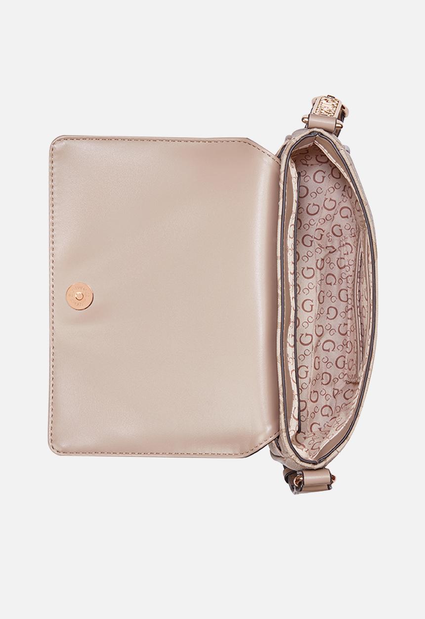 GUESS - Wester  flap crossbody bag- taupe