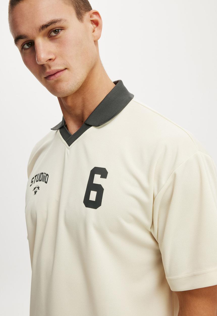 Cotton On - Cropped Sports Jersey - Creampuff/Studiio Star