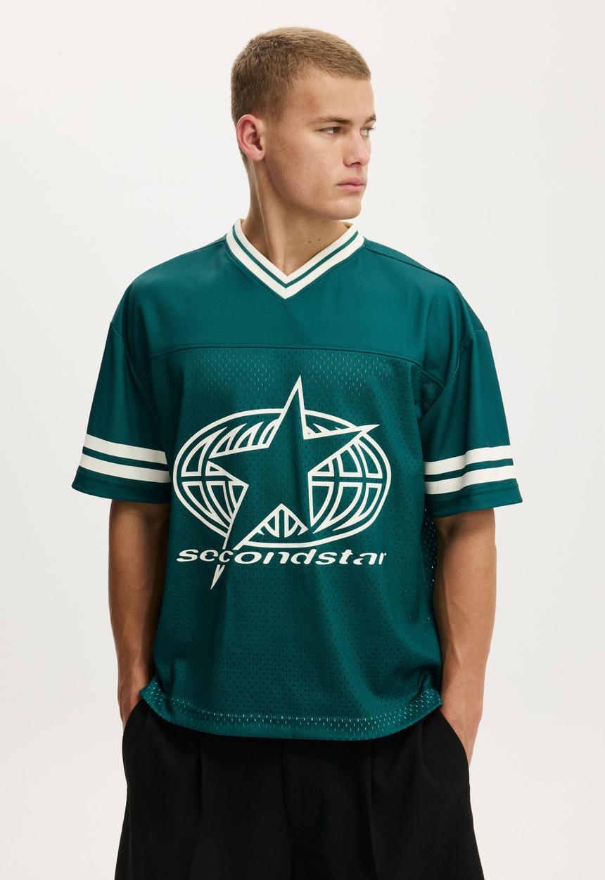Cotton On - Football Jersey - Myrtle Green/2Ndstar