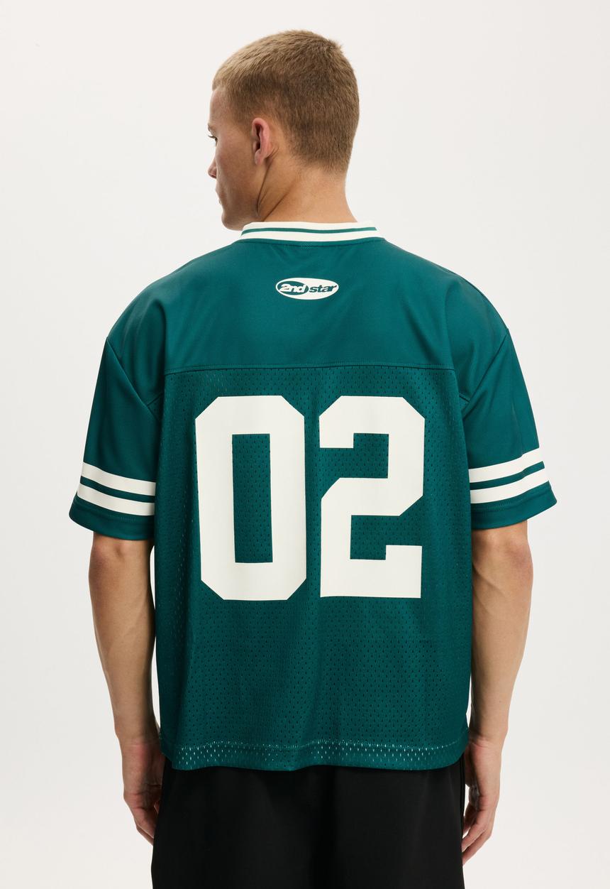 Cotton On - Football Jersey - Myrtle Green/2Ndstar