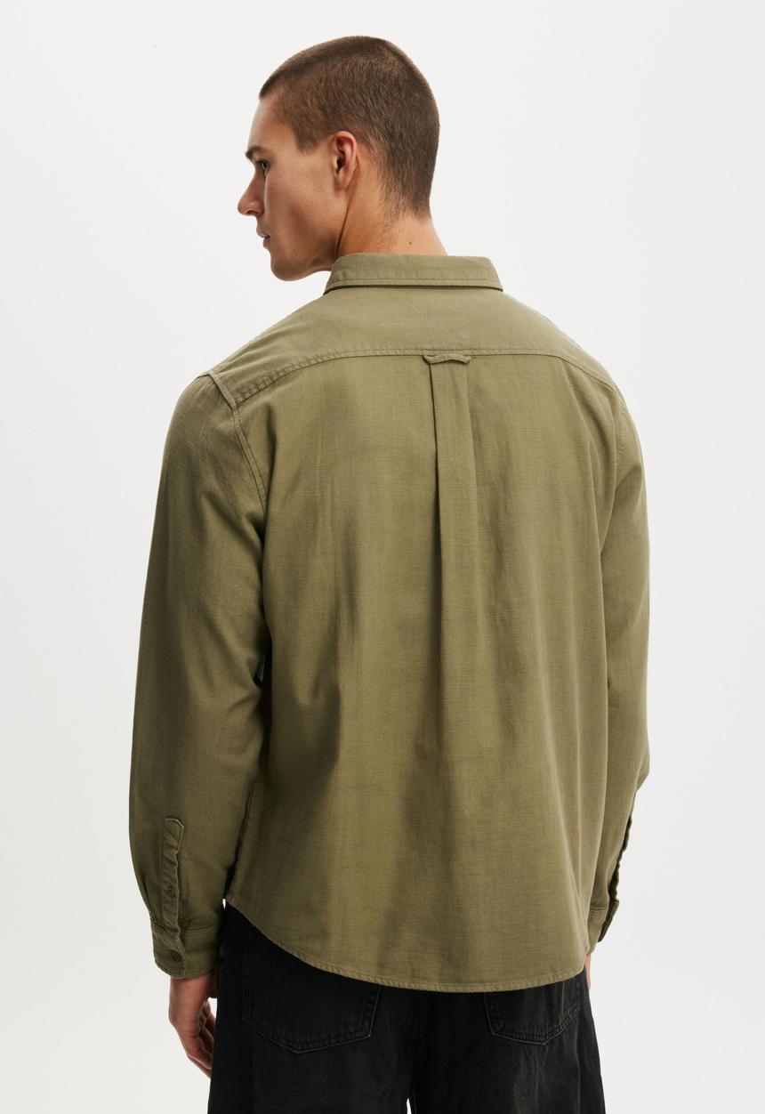 Lewis Long Sleeve Shirt - Washed Khaki