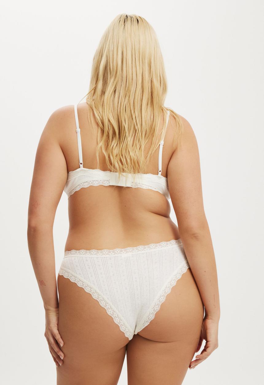 Cotton On - Organic Cotton Lace Cheeky Brief - Butterscotch Marle