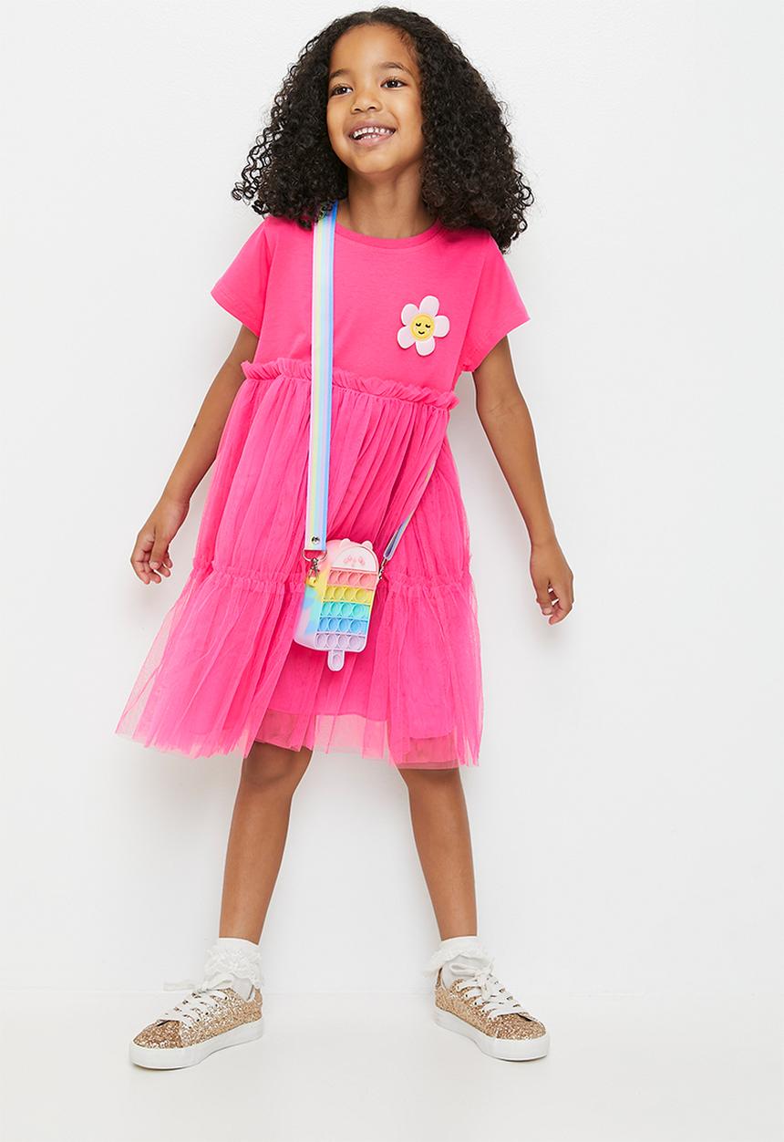 Pop Candy - Tee dress with tulle gypsy skirt - cerise pink