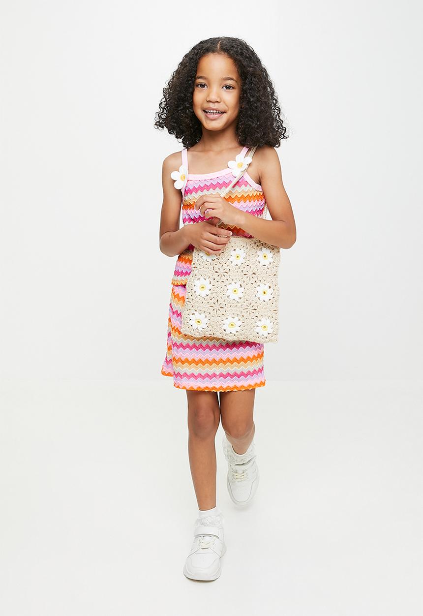 Pop Candy - Spaghetti strap top & skirt set - multi