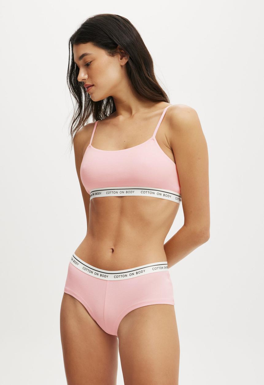 Cotton On - Branded Cotton Cheeky Boyshort - Blushing Bride