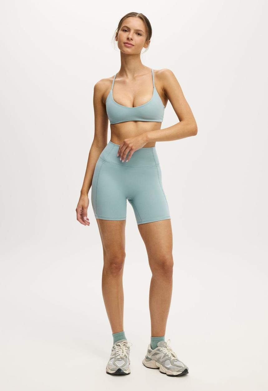 Cotton On - Ultra Soft Side Pocket Bike Short - Teal Mist