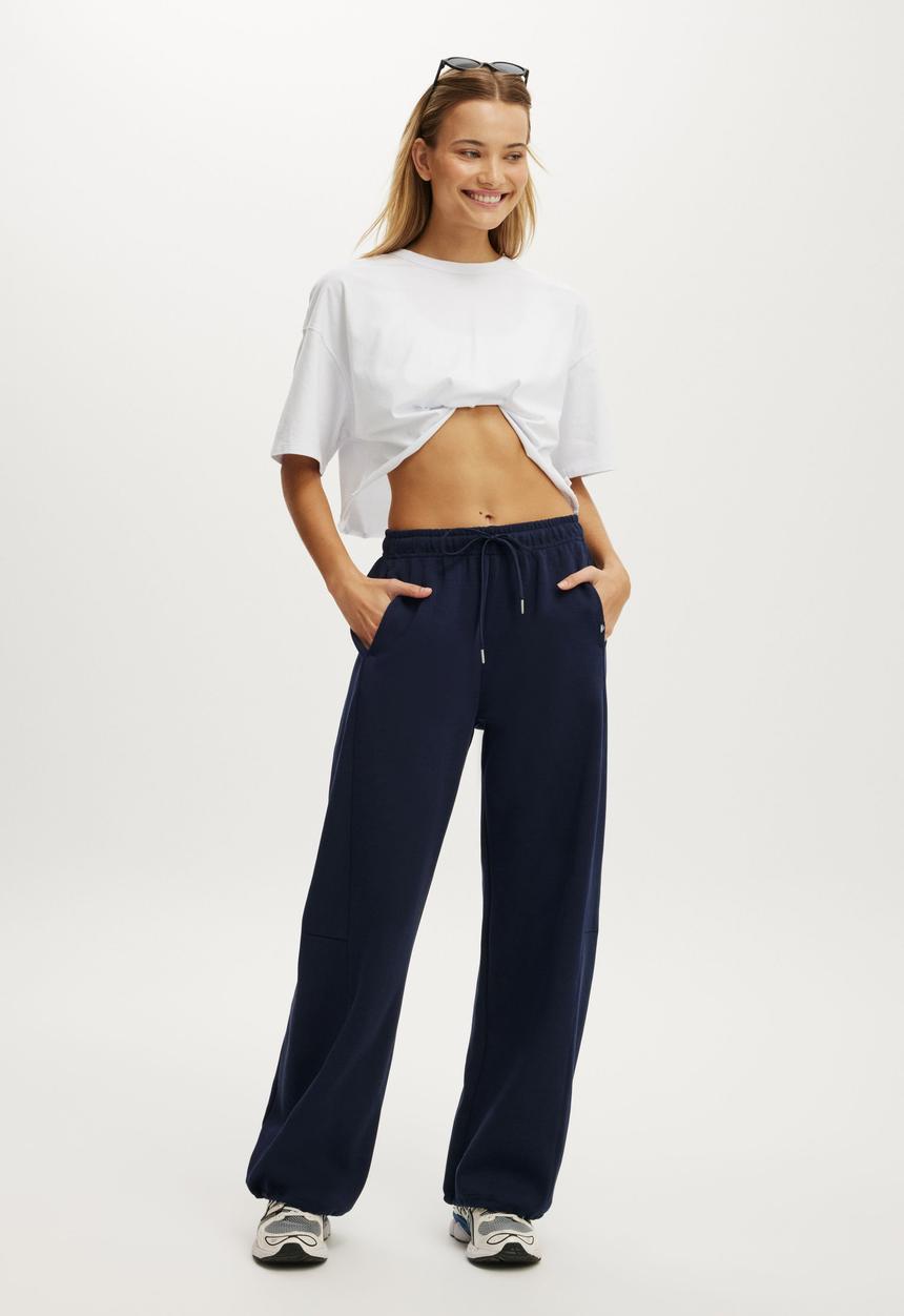 Cotton On - Summer Fleece Barrel Sweatpant - Prep Sport Navy