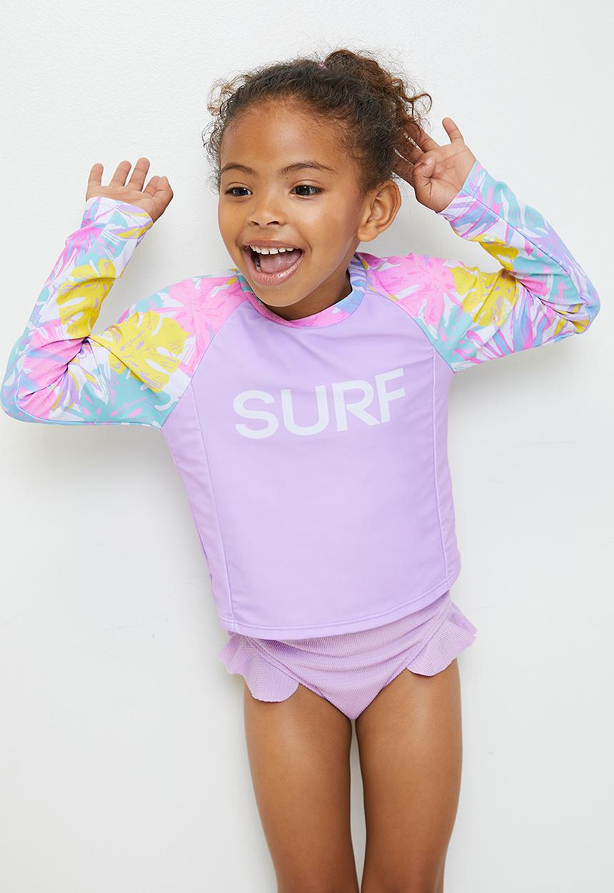 Pop Candy - Crop rash vest - lilac/tropical
