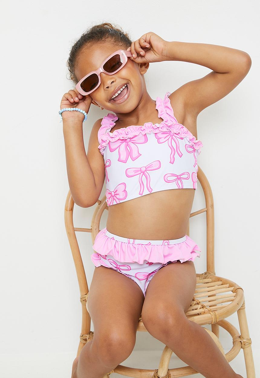 Pop Candy - Bow print bikini set - white/pink