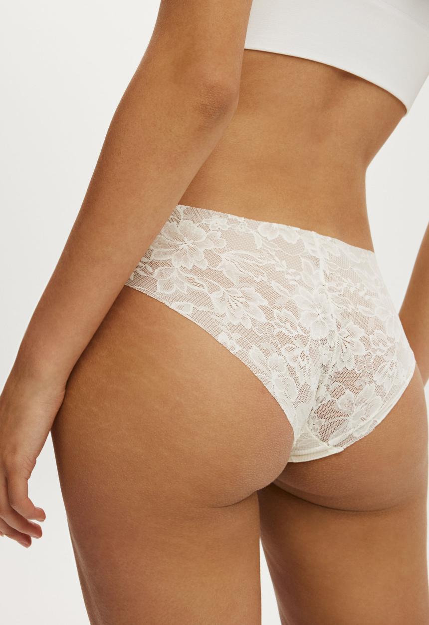 Cotton On - Invisible Lace Bikini Brief - Coconut Milk