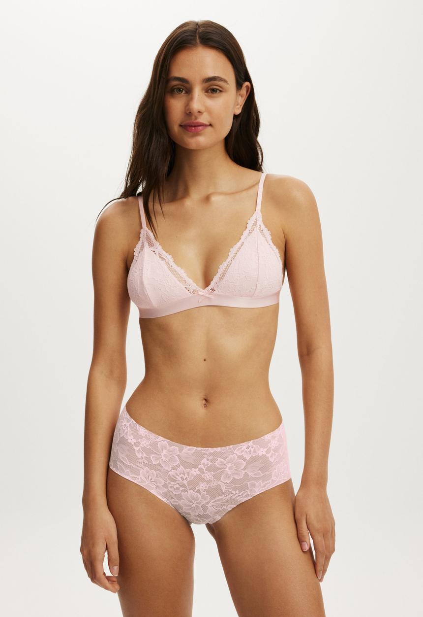 Cotton On - Invisible Lace Boyleg Brief - Pink Kiss