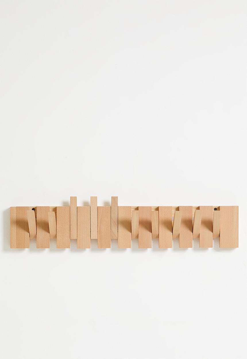 Maisonware - 10 hooks Wall mounted Wood - neutral
