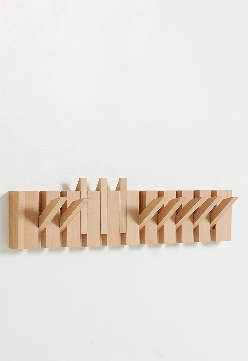 Maisonware - 10 hooks Wall mounted Wood - neutral