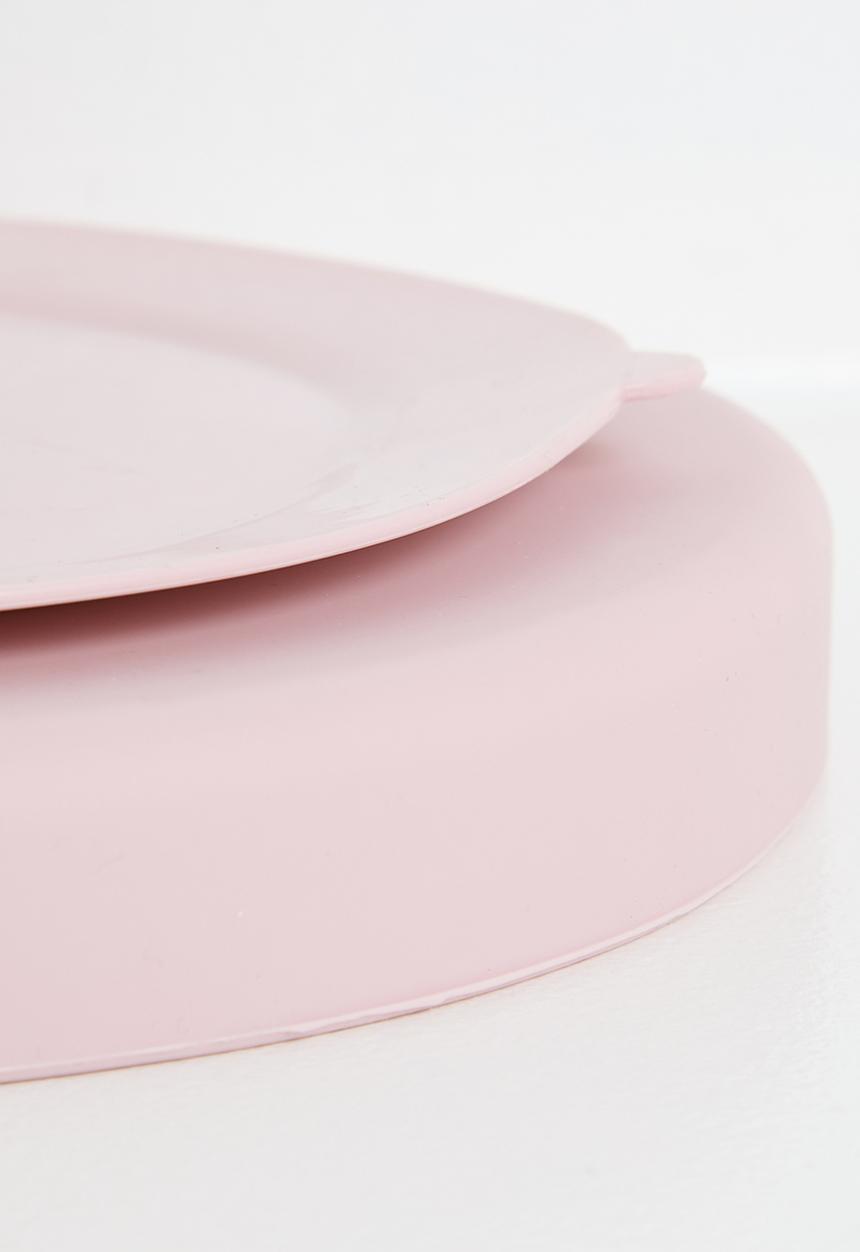Excellent Houseware - Silly silicone plate - pink