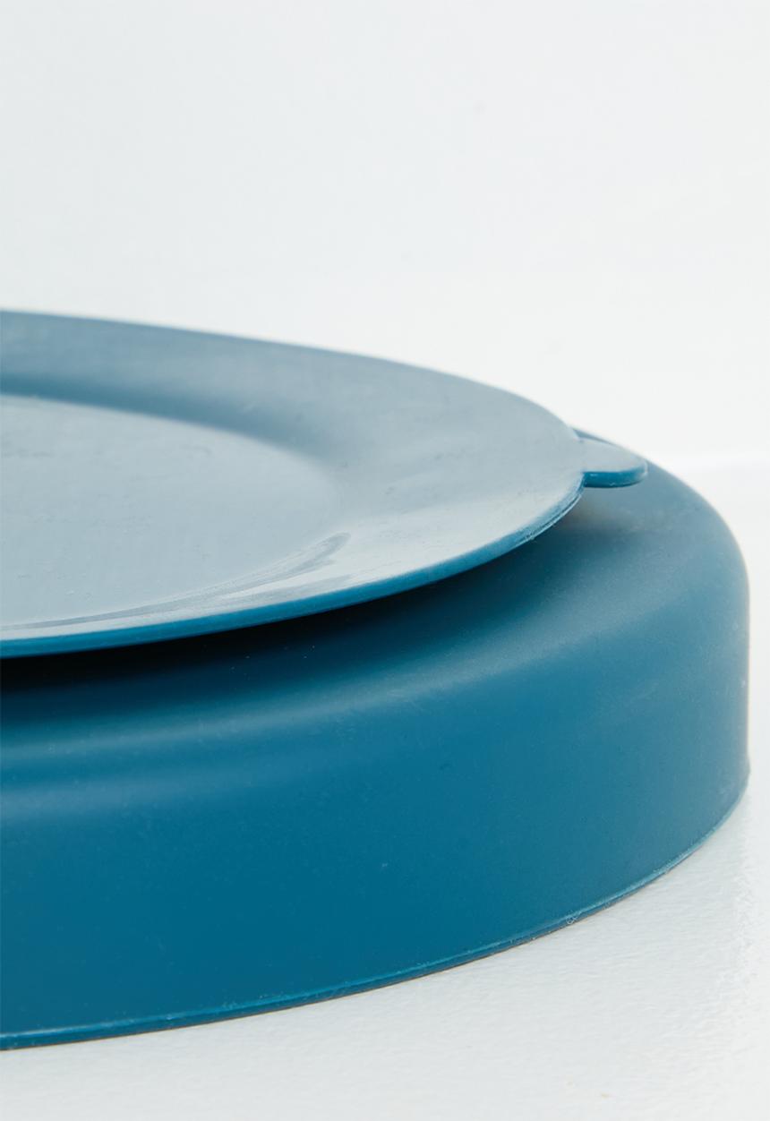 Excellent Houseware - Silly silicone plate - blue