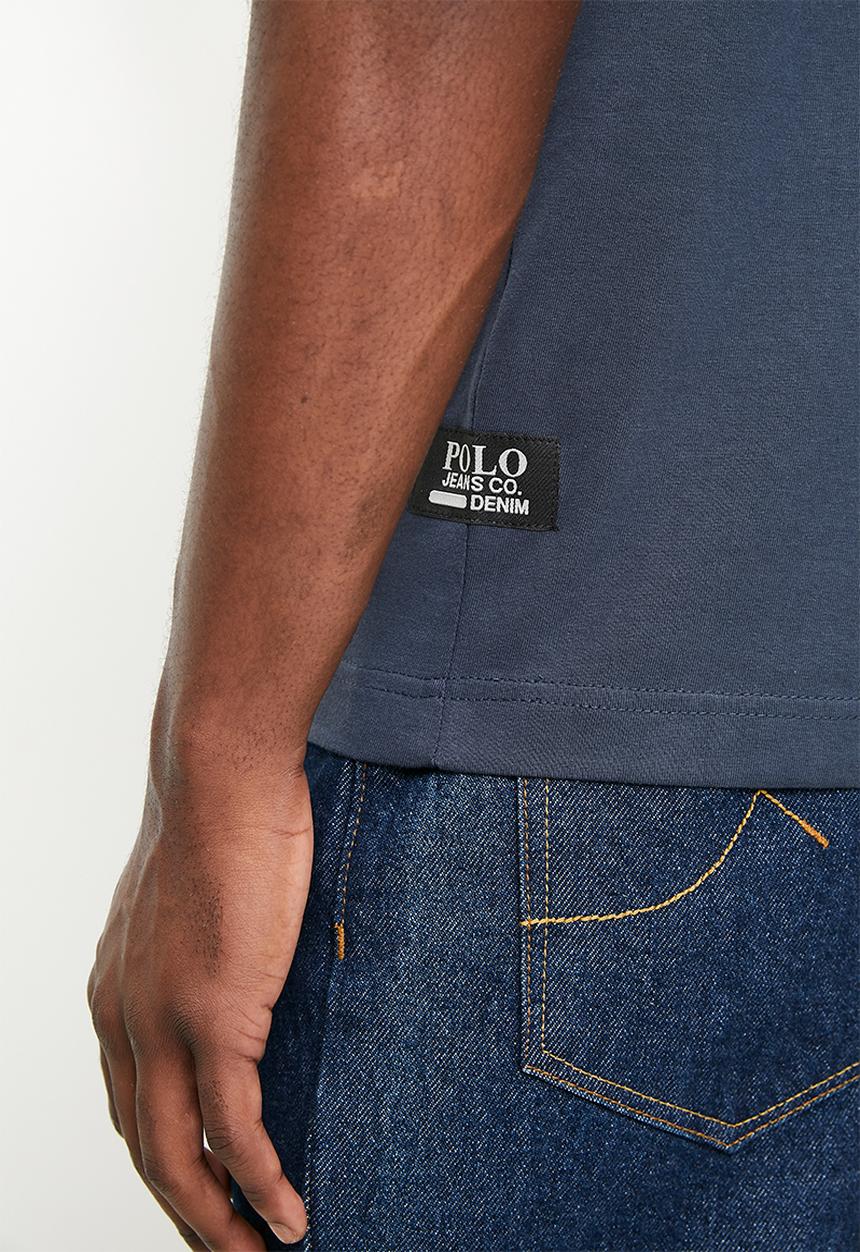 POLO - THABISO  PJC SS BLOCK LOGO TEE - NAVY