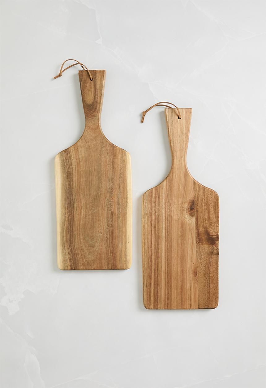 Excellent Houseware - Set of 2 Acacia chopping boards - natural