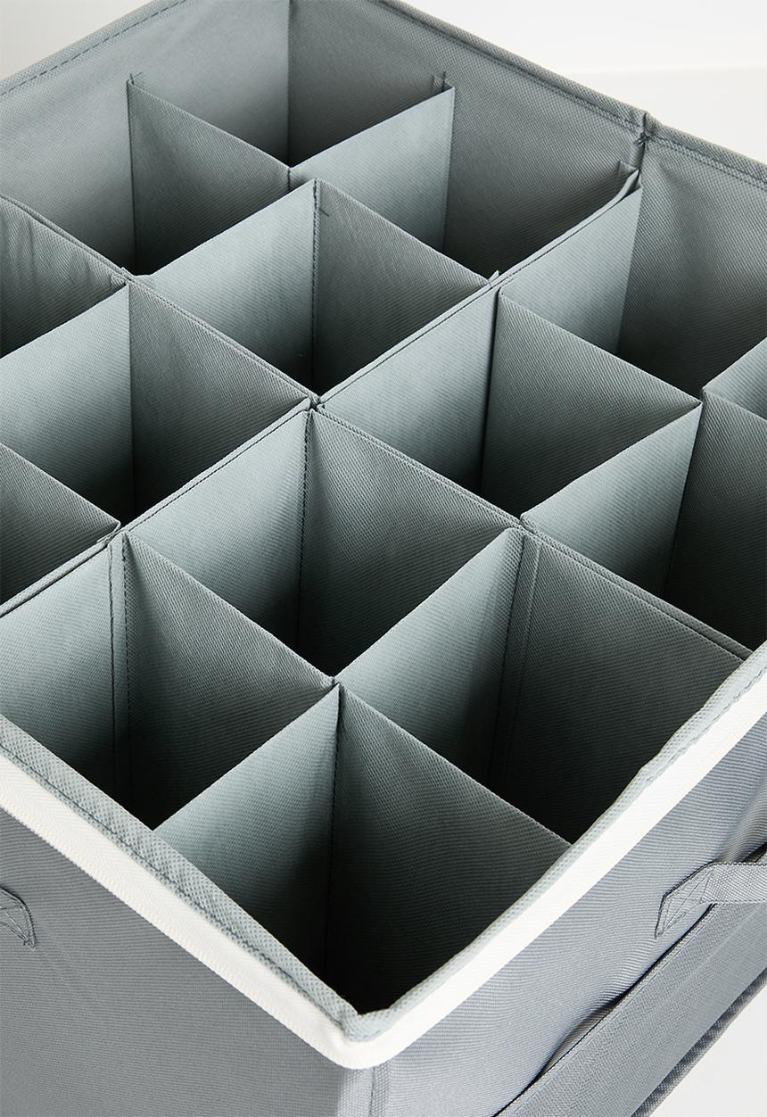 Maisonware - Fabric 16 slot shoe storage box - Grey