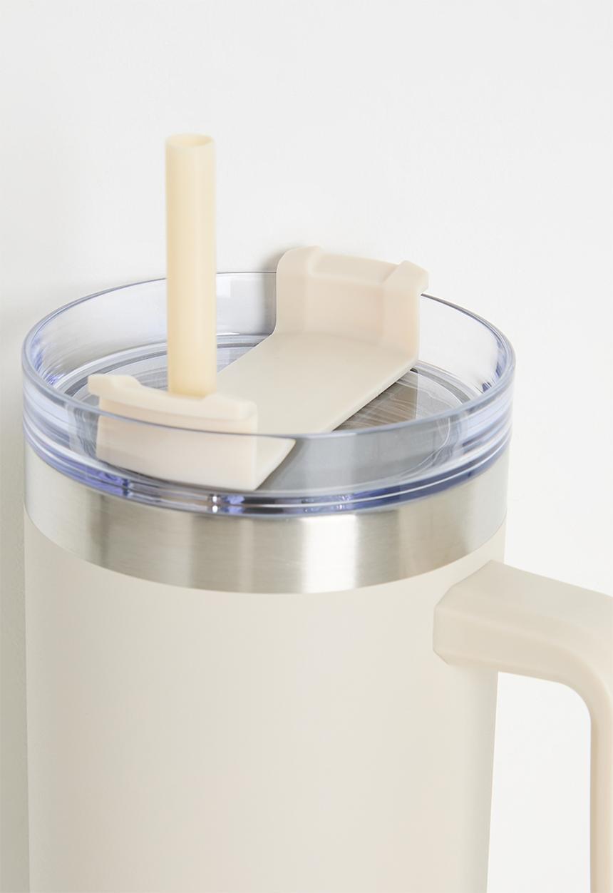 Excellent Houseware - Ren stainless steel drinking mug - cream