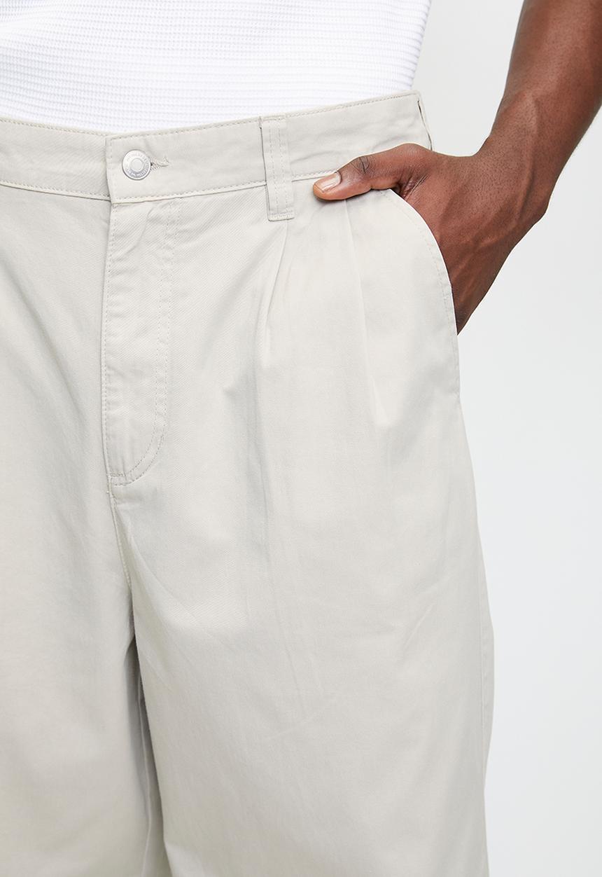 Cotton On - Super Baggy Pleated Pant - Stone